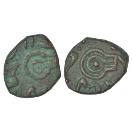 Indore, British Protectorate, copper 1/8 anna, ND (1788-1789), Lingam on obverse and rever