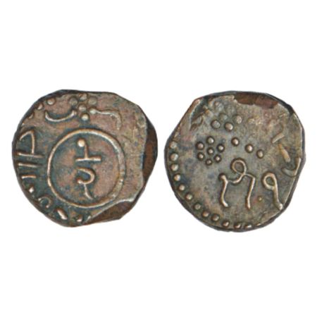 Nawanagar, Jam Sri Jaswant Singh- Jasaji (1894-1907 AD), copper trambiyo (½ dokado), VS 19