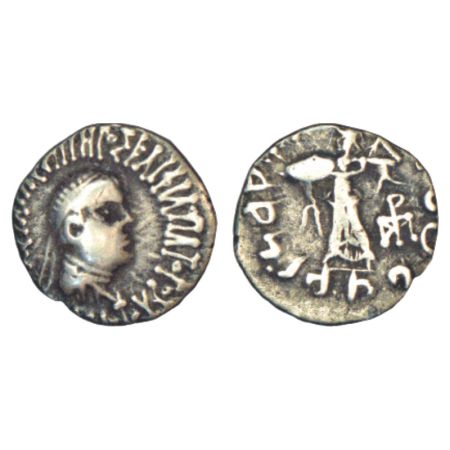 Indo-Greeks - silver drachm of Apollodotos II (c.85-65 BC), BN serie 2D, 2.20g. Obv: Diade