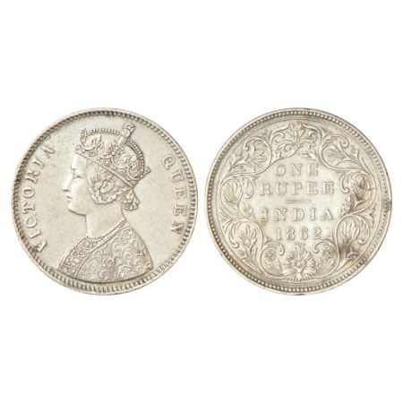 Victoria Queen, silver rupee, 1862, Bombay mint, A/II/2/4, GK 312, PR 84, 11.63g. Good ver