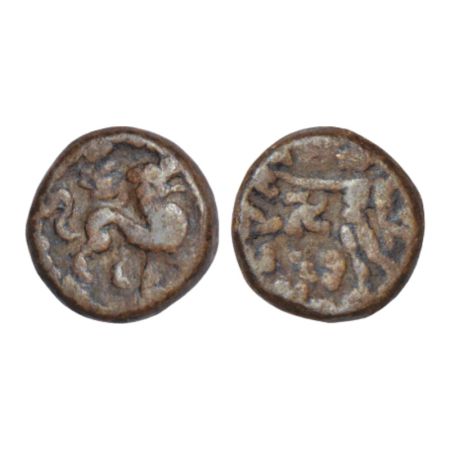 Indo-Scythian Ksatrapas, Rajuvula (10BC-20AD), copper unit of Jammu series, ISCH 153.4, 7.