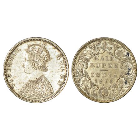 Victoria Queen, silver ½ rupee, 1876, Bombay mint, B2/II/dot, hair re-engraved at the nape