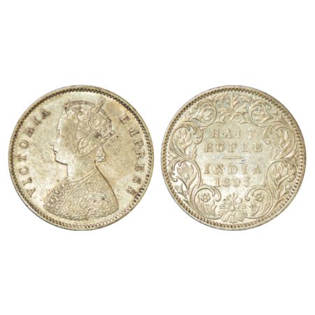 Victoria Empress, silver ½ rupee, 1897, Bombay mint, A/I/B incused, PR 305. Good very fine