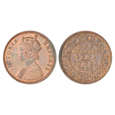 Victoria Empress, copper ¼ anna, 1882, Calcutta mint, B/II/'C' incused, PR 615; GK 835. Ex