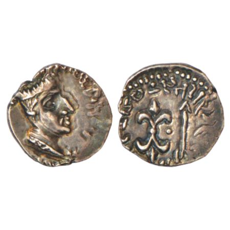 Western Kshatrapas, Kshaharata dynasty, silver drachm of Nahapana (33-78 AD), error, die s