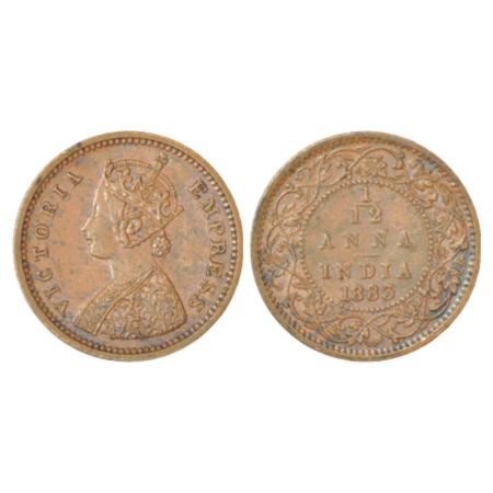 Victoria Empress, copper 1/12 anna, 1883, Calcutta mint, B/no mm, GK 897. About uncirculat