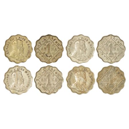 Edward VII, cupro-nickel 1 anna (4), 1908, 1909 and 1910 (2), Bombay mint, 'B' incused, GK