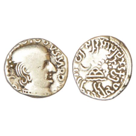 Western Kshatrapas, Kardamaka dynasty, silver drachm of Rudrasimha I as Mahakshatrapa (c.1