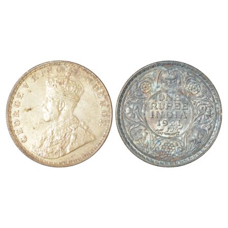 George V, silver rupee, 1921, Bombay mint, dot, PR 227; GK 1043, 11.63g. Reverse toned, Un