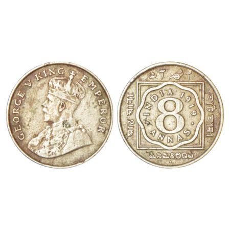 George V, copper-nickel 8 annas, 1919, Bombay mint, dot, PR 872; GK 1078, 7.66g. Very fine