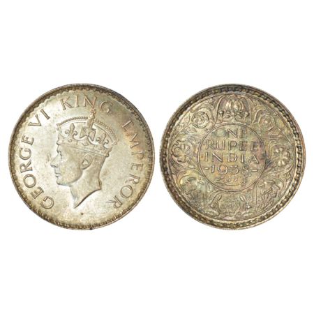 George VI, silver rupee, 1938, Bombay mint, A/I/no dot, PR 233; GK 1254, 11.65g. Extremely