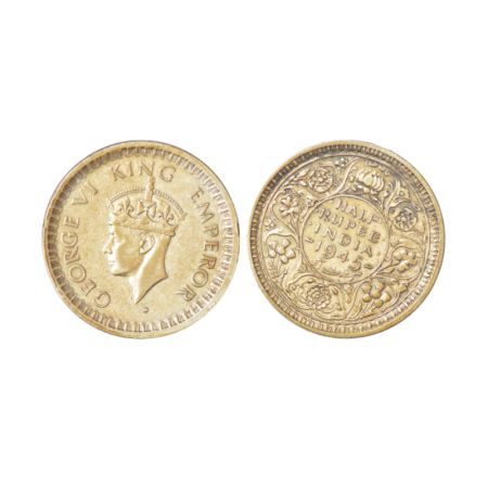 George VI, half silver ½ rupee, 1945 (large 5), Bombay mint, with dot, unlisted in PR; GK 