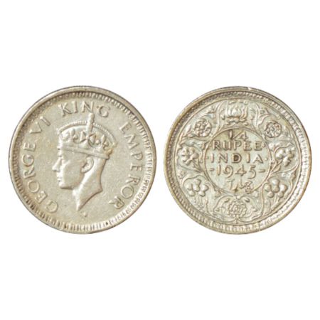 George VI, half silver ½ rupee, 1945 (large 5), Lahore mint, B/II/L raised, GK 1320. Good 