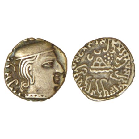 Western Kshatrapas, Kardamaka dynasty, silver drachm of Damasena as Mahakshatrapa (c.222-2