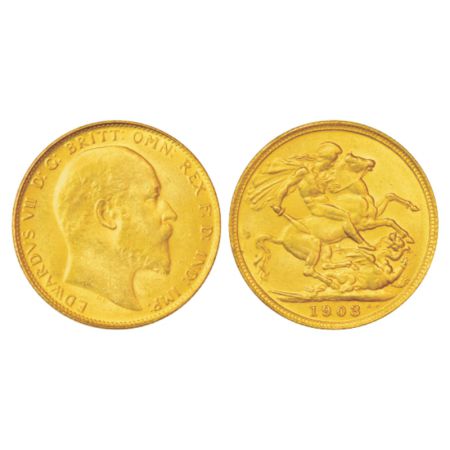 Great Britain, Edward VII, gold sovereign, 1903, 8.01g. Obv: Portrait bust of Edward VII. 