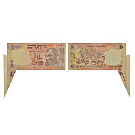 10 rupees, misprint, Gandhi series, ND (1997-2003), signed by Bimal Jalan, inset 'P', seri