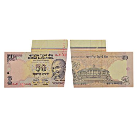 50 rupees, misprint, Gandhi series, ND (1997-2003), signed by Bimal Jalan, inset 'L', seri