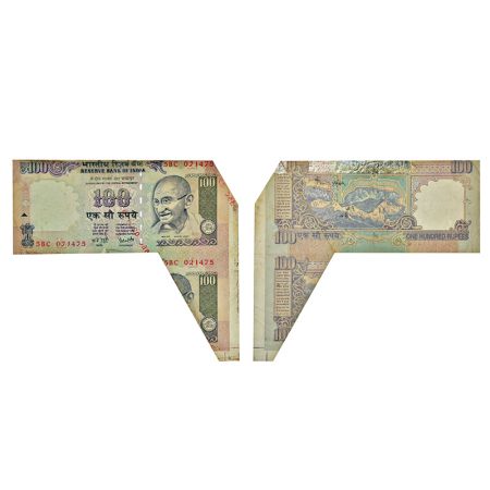 100 rupees, misprint, Gandhi series, ND (2003-2008), signed by Y.V. Reddy, inset 'L', seri