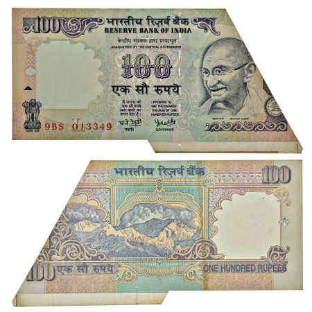 100 rupees, misprint, Gandhi series, ND (2003-2008), signed by Y.V. Reddy, inset 'L', seri