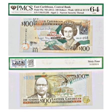 East Caribbean States, East Caribbean Central Bank, 100 dollars, ND (2012), serial no. VM1