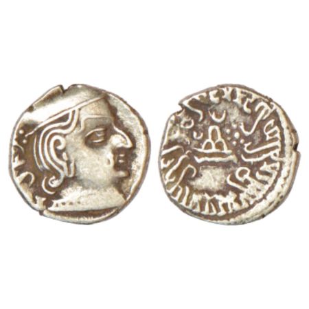 Western Kshatrapas, Kardamaka dynasty, silver drachm of Damajadashri III as Mahakshatrapa 
