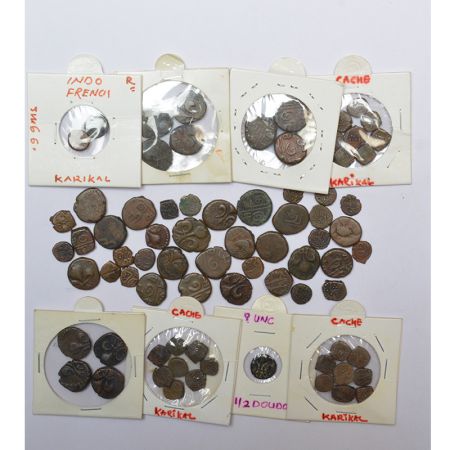 A group of 76 Colonial Coinage copper coins, mostly Indo-French and Indo-Dutch, various ty