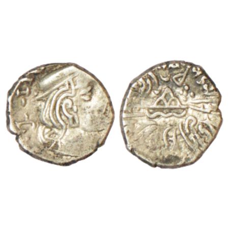 Western Kshatrapas, Kardamaka dynasty, silver drachm of Vishvasimha II as Mahakshatrapa (c