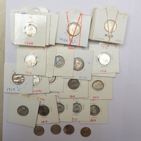 A group of 57 George V silver ¼ rupee, 1913, 1914, 1915 (4), 1917 (10), 1918 (3), 1919, 19
