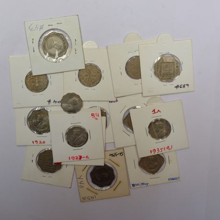 A group of 15 George V cupro-nickel coins, includes 4 annas, 1x 1919 and 4x 1920; 2 annas,