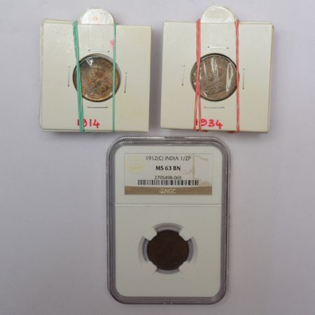 A group of 23 George V bronze ½ pice, 1912, 1914 (8), 1915, 1917, 1920, 1921 (4), 1922 (2)