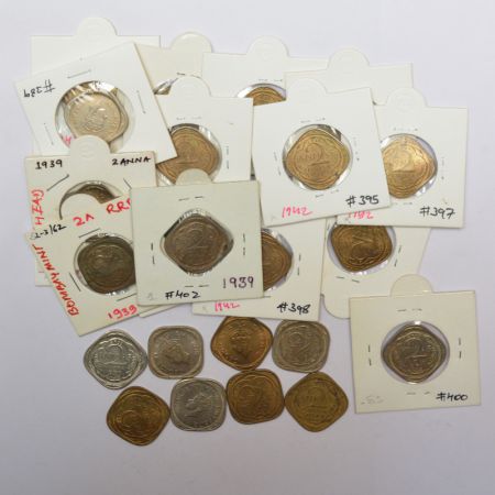 A group of 24 George VI cupro-nickel and nickel-brass 2 annas, 1939 (6), 1941, 1942 (14), 