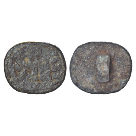 Western India, bronze seal of Kshatrapa-Gupta period (300-450 AD), with Brahmi inscription
