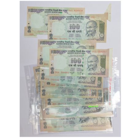 A group of 16 misprint notes, 100 rupees, various Governor signed and various types of mis