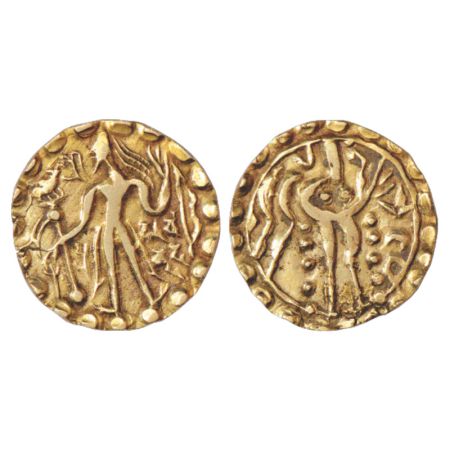 Samatata region, gold dinar of Sarvabhata of Khadga dynasty (700-750 AD), ECB SAM18.1, 5.5