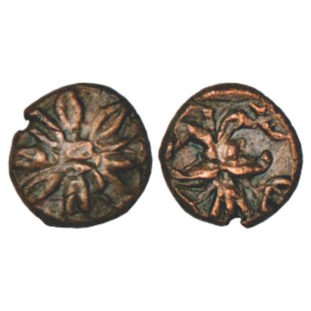 Karnataka, Tamilnadu borderlands, unattributable & uninscribed copper cash, most likely a 
