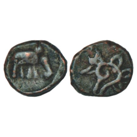 Karnataka, Tamilnadu borderlands, unattributable and uninscribed copper cash, most likely 