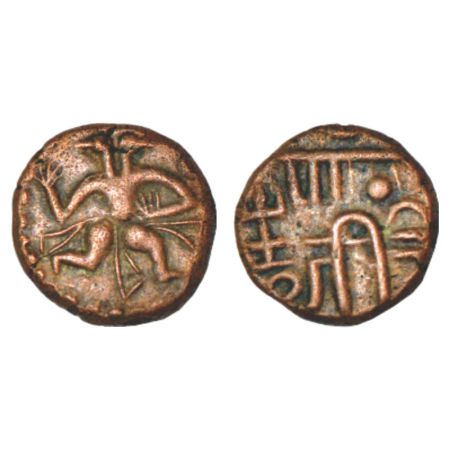 Tamil Nadu, uninscribed and unattributed copper double cash coin, most likely an issue of 