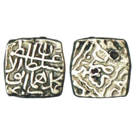 Sultans of Kashmir, Haidar Dughat (1546-1550 AD), silver square sasnu, 6.17g, Kashmir mint