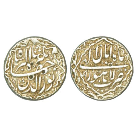 Jahangir (1605-1627 AD), silver rupee, 11.38g, Lahore mint, Aban 9, KM 145.11, decorative 