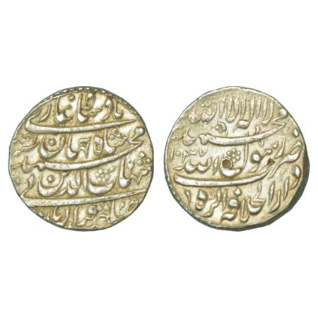 Shah Jahan (1628-1658 AD), silver rupee, Dar ul-Khilafat Agra mint, AH 1037/RY Ahd, with E