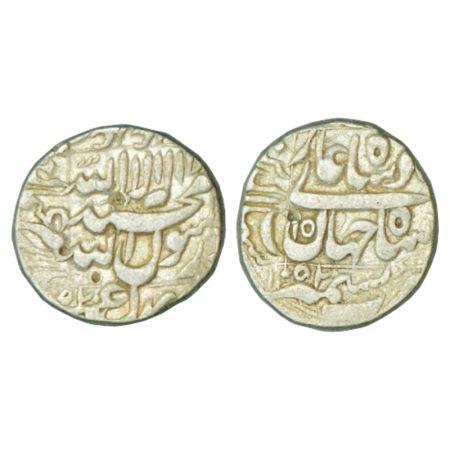 Shah Jahan (1628-1658 AD), silver rupee, 11.35g, Kashmir mint, AH 1052/RY 15, KM 235.14. V