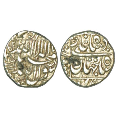 Shah Jahan (1628-1658 AD), silver ½ rupee, 5.74g, Surat mint, AH 105x, KM 218.8. Very fine