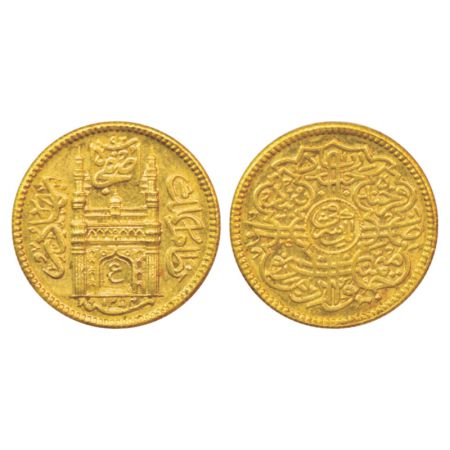 Hyderabad, Mir Usman Ali Khan (1911-1948 AD), gold ashrafi, 11.20g, Hyderabad mint, AH 135