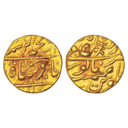 Jodhpur, mughal style, gold mohur, 10.96g, Dar ul-Mansur Jodhpur mint, in the name of Muha