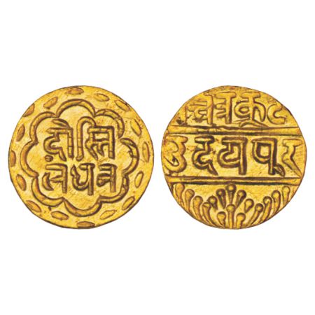 Mewar-Udaipur, Swarupshahi series, gold mohur, 10.78g, struck at Udaipur mint, ND (1858-19