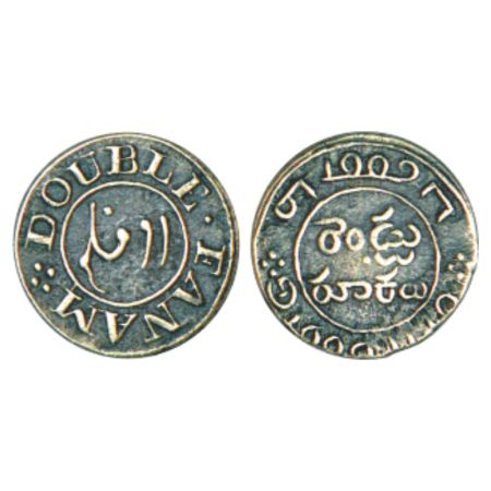 Madras Presidency, Madras mint, silver double fanam, first issue, ND (1807-1808 AD), 1.77g