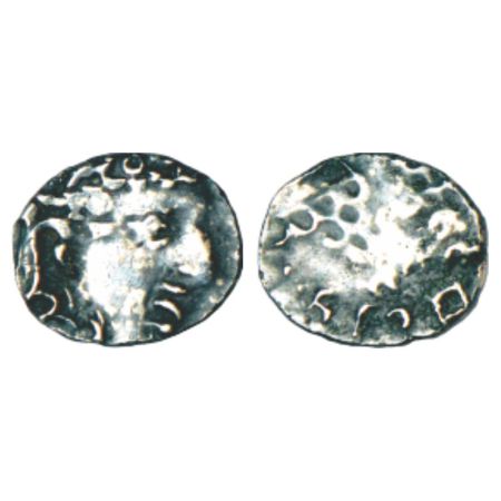 Satavahanas, silver 'portrait'-type quarter drachm of Madhariputa Siri Pulumavi, (225-250 