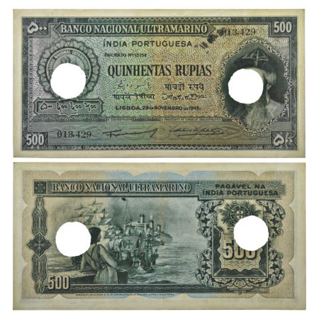 Indo-Portuguese Territories, 500 rupias, 6th issue, dated 29th November 1945, signed by An