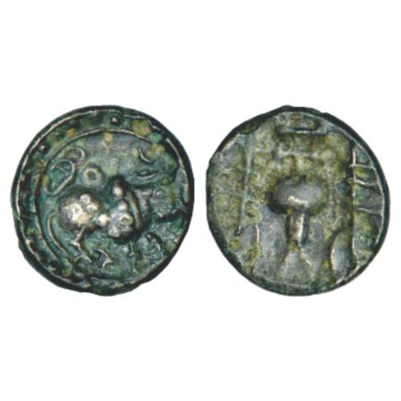 Vishnukundin, style coinage from Northern Maharashtra / Vidarbha, 'bull'-type coin in allo