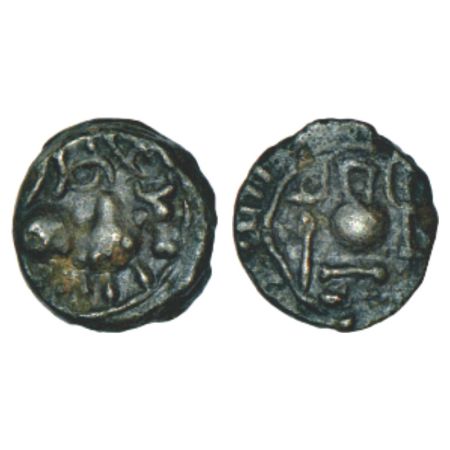 Vishnukundin, style coinage from Northern Maharashtra / Vidarbha, 'bull'-type coin in allo